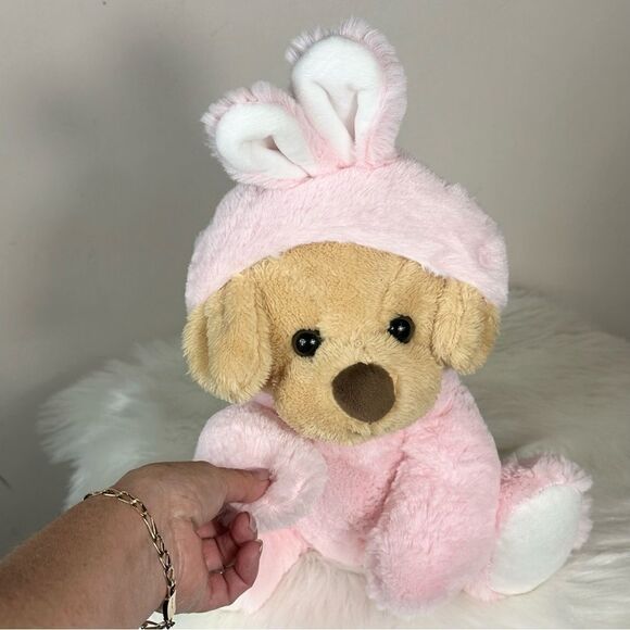 Plush Dog Toy - Tan and Pink - Picture 6 of 9